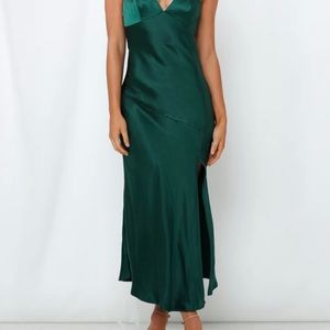Hello molly ASKING FOR A FRIEND MIDI DRESS FOREST GREEN nwt